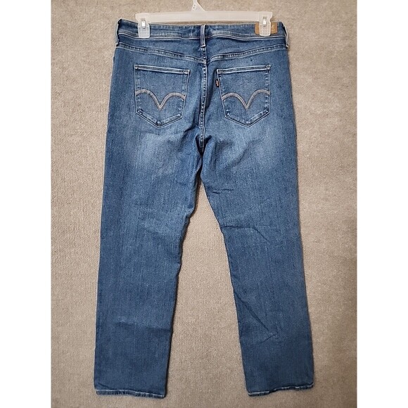 Levis 512 Perfectly Shaping Straight Leg Jeans Womens 16W Blue Stretch - Picture 3 of 8